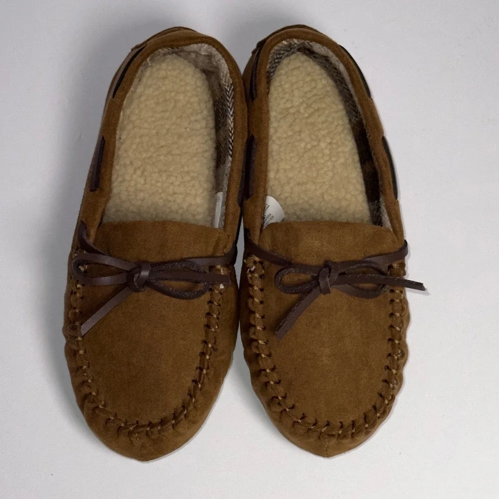 Cat & Jack Boys Dark‎ Chestnut Lionel Moccasin Slippers Size 1
